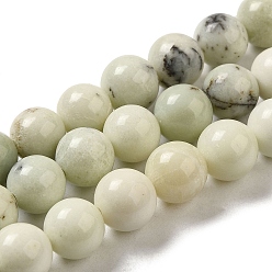 галька с  росписью Натуральные дендритные нити из бисера яшмы, круглые, 8~8.5 мм, отверстие : 1.5 мм, около 46 шт / нитка, 15.31'' (38.9 см)