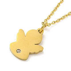 Angel & Fairy 304 подвесные из нержавеющей стали ожерелья, бордюрные цепи, реальный 18 k позолоченный, ангел и фея, 17.80x0.47 дюйм (45.2x1.2 см)