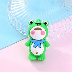 Лайм Пластиковые подвески из пвх, лягушка, желто-зеленые, 50x30 мм