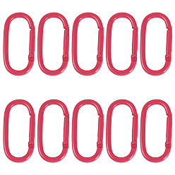 Серо-розавый 10шт. сплав пружинных затворных колец, овальные, увядшая роза, 50x25x4 мм