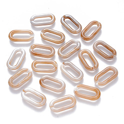 Цвет Древесины Акриловые связей кольца, разъемы для быстрой связи, для изготовления ювелирных кабельных цепей, Стиль имитация драгоценных камней, овальные, деревесиные, 20.5x11x3 мм, Внутренний диаметр: 13.5x4 мм, о 1200 шт / 500 г