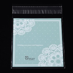 Светло-голубой Прямоугольник ОПП целлофановые мешки, светло-голубой, 13.6x9.7 см, односторонняя толщина: 0.035 мм, внутренняя мера: 10.5x9.7 см, около 95~100 шт / упаковка