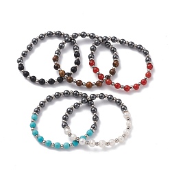 Gemstone Круглый браслет из смешанных драгоценных камней, стрейч-браслет для девочек и женщин, внутренний диаметр: 2 дюйм (5 см)