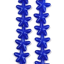 Темно-Синий Выпечка окрашенные стеклянные бусины, морская звезда, темно-синий, 18x16.5x5.5 мм, отверстие : 1 мм, около 28 шт / нитка, 15.94 дюйм (40.5 см)