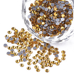 Свет Топаз Исправление горный хрусталь, стеклянные горные хрустальные плоские задние кабошоны, полукруглый, светлый топаз, сс 8, 2.3~2.4x1 мм , около 1440 шт / мешок