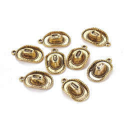 Античное Золото Сплавочные подвески тибетского стиля, шляпа, без кадмия, без никеля и без свинца, античное золото , 21.5x13x5 мм, Отверстие : 2 мм , около 390 шт / 1000 г