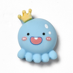 Осьминог Кабошоны из непрозрачной смолы с морской тематикой, кабошоны морских животных, голубой, образец осьминога, 26x19x8 мм