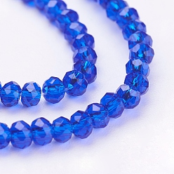 Mixed Color Transparent Glass Beads Strands, Faceted, Rondelle, Mixed Color, 3x2mm, Hole: 0.5mm, about 160~165pcs/strand, 15.35 inch~15.75 inch(39~40cm)