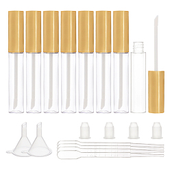 Clear DIY Empty Lipstick Bottle, Lip Gloss Tube Sets, Lip Balm Tube, with Cap, Plastic Funnel Hopper & Dropper, Clear, 106x16mm, Capacity: 10ml, 8pcs/set