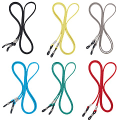 (52) Непрозрачная лаванда 6 шт. 6 цвета искусственной замши ремешок на шею для очков, с 1 салфетками для чистки замши из микрофибры из поликарбоната, разноцветные, 708x3.5x1 мм