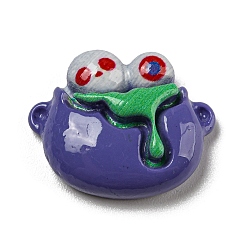 Evil Eye Кабошоны из непрозрачной смолы на тему Хэллоуина, котел, злые глаза, 15.5x20x6.5 мм