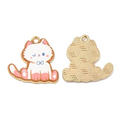 Лосось Подвески из эмали и сплава, без кадмия, без никеля и без свинца, золотые, кошачье очарование, salmon, 19.5x19.5x1.5 мм, отверстие : 1.8 мм