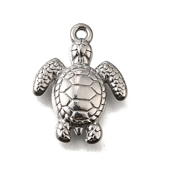 Tortoise 304 подвески из нержавеющей стали, очарование океанской темы, анти-тускнение, черепаха, 20.5x15.5x3.5 мм, отверстие : 1.5 мм