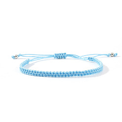 Небесно-голубой Регулируемые браслеты из плетеного нейлонового шнура для женщин и мужчин, голубой, 11.02 дюйм (28 см)