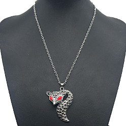 Лиса Сплав горный хрусталь кулон ожерелья, платина, лиса