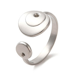 Stainless Steel Color Non-Tarnish 304 Stainless Steel Open Cuff Ring, Stainless Steel Color, US Size 7(17.3mm)