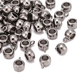 Черный Цвет Металла Бейлы тибетского стиля, бейлы, без кадмия, без никеля и без свинца, баррель, металлический черный , длиной около 11.5 мм , шириной 8 мм , толщиной 5.5 мм , 4.8 мм внутренним диаметром, отверстие : 2 мм