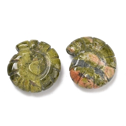 Унакит Натуральные декоративные раковины унакита., фигурка для украшения дома, энергетический камень рейки для исцеления, 26x23.5~24.5x9 мм