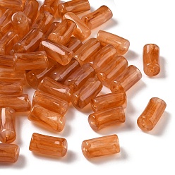 Шоколадный Акриловые шарики Gemstone имитация, изогнутая трубка, два тона, цвет шоколада, 29x14x14.5 мм, отверстие : 2.5 мм, Около 111 шт / 500 г