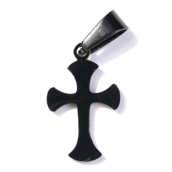 Electrophoresis Black 304 подвески из нержавеющей стали, крестик, электрофорез черный, 19.5x12x1.2 мм, отверстие : 3.5x7 мм