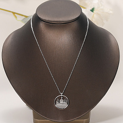 Серебро Классические полые латунные подвески в стиле Рамадан для женщин на отдыхе, серебряные, 15.75 дюйм (40 см)