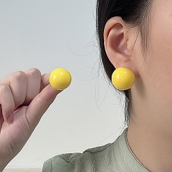 Желтый Серьги сплава смолы, полукруглый, желтые, 21 мм