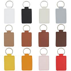 (52) Непрозрачная лаванда Брелок-подвеска из искусственной кожи, вырезанный 12шт. 12 цвета, с кольцом из сплава платинового тона, разноцветные, 90 мм, 1 шт / цвет