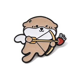 Other Animal Эмалированные значки с изображением бобра и купидона, Черный металлический значок для рюкзака или одежды, загар, 30x32.5 мм