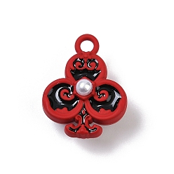 Красный Акриловые подвески краскораспылительные, и АБС-пластик с имитацией жемчуга, клубные прелести, без свинца, без никеля и без кадмия, красные, 22x17.5x9.5 мм, отверстие : 2 мм