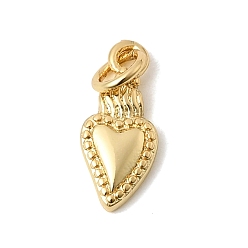Настоящее золото 18K Латунные подвески, чары священного сердца, долговечный, стойки покрытие, без свинца и без кадмия, реальный 18 k позолоченный, 15x6.5x2.5 мм, Перейти кольцо: 4.5x1 мм, внутренний диаметр: 2 мм