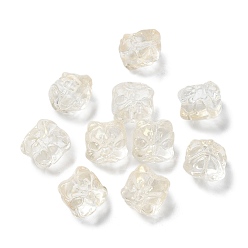 Светло-желтый Выпечка расписные прозрачные стеклянные бусины, градиент цвета, лев, светло-желтый, 11.5x11x9.5 мм, отверстие : 1.2 мм