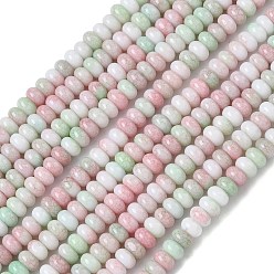 Розовый Нити из окрашенных стеклянных бусин с эффектом омбре, имитация нефрита, рондель, туманная роза, 4.5x2.5~3 мм, отверстие : 0.7 мм, около 143 шт / нитка, 14.76~14.84 дюйм (37.5~37.7 см)