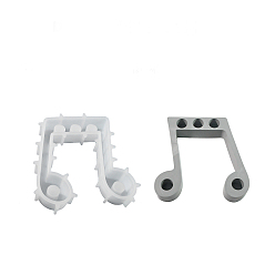 White DIY Candle Silicone Molds, for Candle Making, Musical Note, White, 17.5x16x3.15cm