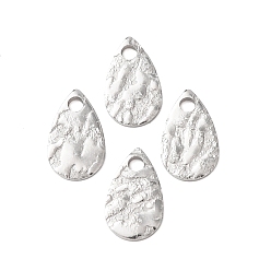 Нержавеющая Сталь Цвет Кованые 304 подвески из нержавеющей стали, слеза, цвет нержавеющей стали, 10x6x1 мм, отверстие : 1.5 мм
