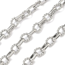 Платина Латунные витые кубические цепочки, несварные, с катушкой, без кадмия и без свинца, стойки покрытие, платина, 10x8x2 мм