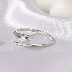 Платина Кольца-манжеты из змеиной латуни с микропаве из кубического циркония, открытые кольца для женщин, платина, внутренний диаметр: 20 мм