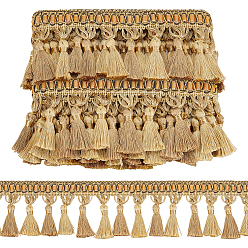 Бледно-Золотистый 6.25m полиэстеровые ленты-кисточки, украшение портьеры, бледно золотарник, 4 дюйм (100 мм), около 6.84 ярдов (6.25 м) / комплект