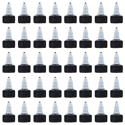 Black Plastic Tip Cap, Glue Applicator Bottle Screw-in Lid, Cone, Black, 2.4x4.15cm, Inner Diameter: 1.85cm