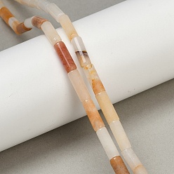 Желтый авантюрин Естественный желтый авантюрин бисер нитей, трубка, 12~13x4~4.5 мм, отверстие : 1 мм, около 31 шт / нитка, 15.67'' (39.8 см)