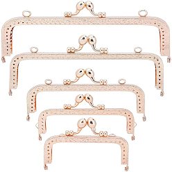 Light Gold 5Pcs 5 Style Iron Purse Handle Frame, for Bag Sewing Craft, Light Gold, 1pc/style