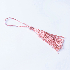 Indian Red Polyester Tassel Decorations, Pendant Decorations, Indian Red, 130x6mm, Tassel: 70~90mm