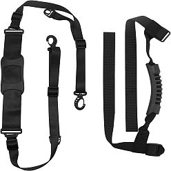 Noir Superfinding 2 pcs 2 sangles d'épaule de skateboard en nylon de style, avec fermoirs en plastique, noir, 1 pc / style