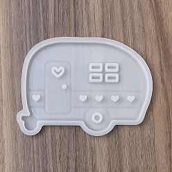 Белый Дым День святого валентина своими руками силиконовые украшения формы, формы для литья смолы, для уф-смолы, изготовление изделий из эпоксидной смолы, автобус, серый, 95x130x8 мм