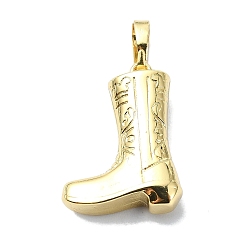 Настоящее золото 18K Стойки обшивки латунные подвески, долговечный, без свинца и без кадмия, ботинок, реальный 18 k позолоченный, 19.5x14.5x5.2 мм, отверстие : 3.6x5 мм