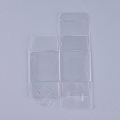Clear Transparent Plastic PVC Box Gift Packaging, Waterproof Folding Box, Square, Clear, 15.7x10x0.1cm, Box: 5x5x5cm