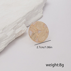 Золотой Модные плоские круглые кольца из сплава с листьями для женщин, аксессуар для вечеринки, праздничный подарок, золотые