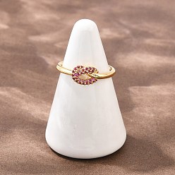 Средний Фиолетово-красный Латунные микро проложить пальцев кольца кубического циркония, узел, стойки покрытие, долговечный, без кадмия и без свинца, реальный 18 k позолоченный, средне фиолетовый красный, внутренний диаметр: 18 мм