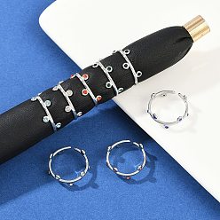 (52) Непрозрачная лаванда 304 открытые манжеты из нержавеющей стали Rhinetson для женщин, цвет нержавеющей стали, круглые, разноцветные, 1.5~7.5 мм, внутренний диаметр: регулируемый