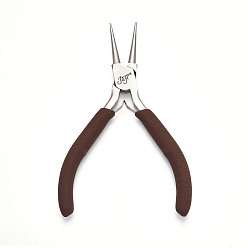 Кокосово-Коричневый Стали ювелирные клещи, плоскогубцы , с пластиковой ручкой, кокосового коричневый, 12x7.8x1.1 см
