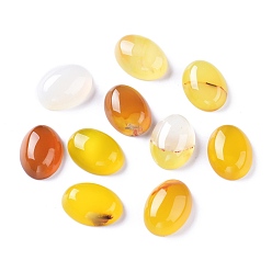 Yellow Agate Natural Yellow Agate Cabochons, Dyed & Heated, Oval, 18x13x6~7mm